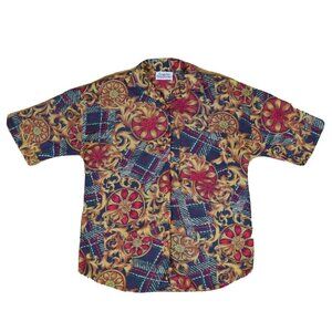 VINTAGE - WOMEN'S BUTTON-DOWN TOP BLOUSE - CALIFORNIA CONNECTION - SIZE S